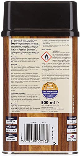 Liberon Teak Oil with UV Filter, 500 ml - size: 500 ml