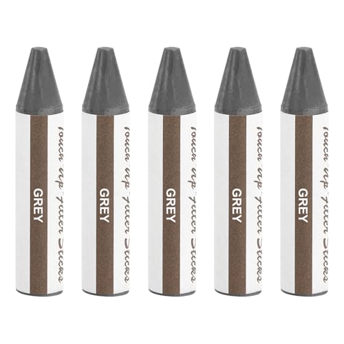 uxcell Wood Filler Stick, 5 Pcs Wax Sticks Wood Touch Up Markers, Furniture Crayons for Scratches Holes Crack Tables Desks Wooden Floors Repair Cover Ups, Grey - color: Gray