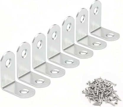 Stainless Steel Corner Brace, 30Pcs 90 Degree Right L-Shaped Metal Corner Connector Joint Plate, Cabinet, DIY Woodworking Projects with 60PCS Screws 0.8x0.8x0.6in - size: 20x20x16（30Pcs）