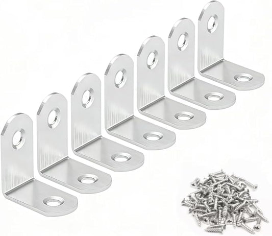 Stainless Steel Corner Brace, 30Pcs 90 Degree Right L-Shaped Metal Corner Connector Joint Plate, Cabinet, DIY Woodworking Projects with 60PCS Screws 0.8x0.8x0.6in - size: 20x20x16（30Pcs）