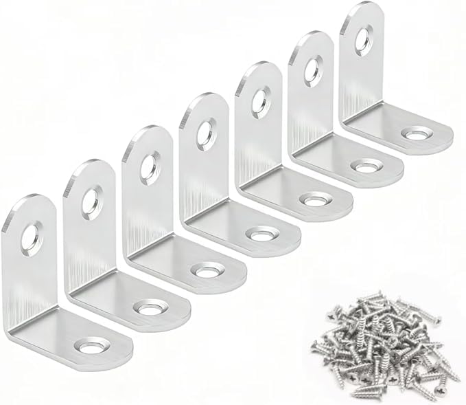 Stainless Steel Corner Brace, 30Pcs 90 Degree Right L-Shaped Metal Corner Connector Joint Plate, Cabinet, DIY Woodworking Projects with 60PCS Screws 0.8x0.8x0.6in - size: 20x20x16（30Pcs）