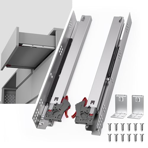 15 Inch Soft Close Undermount Drawer Slides,Full Extension,100 Lbs,1 Pair - size: 15 Inch