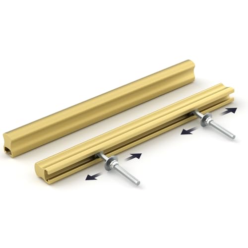 Goldenwarm 6 Pack 2-8" Gold Adjustable Drawer Pulls for Kitchen Handles - color: Matte Gold, size: 2 in to 8 in (51-224 mm)