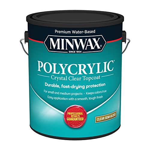 1 gal Minwax 14444 Clear Polycrylic Water-Based Protective Finish Semi-Gloss