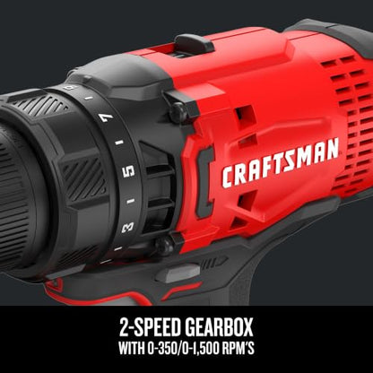 CRAFTSMAN V20 Cordless Drill/Driver Kit, 1/2 inch, Battery and Charger Included (CMCD700C1) - style: 20V MAX Drill Kit