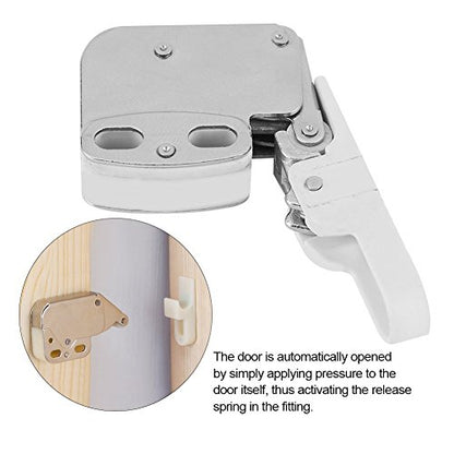 Push to Open Door Latches, Automatic Cabinet Latch Lock Set No Handle Spring Latches for Cupboard Wardrobe Furniture Sliding Doors Easy Install Hidden Touch Catch