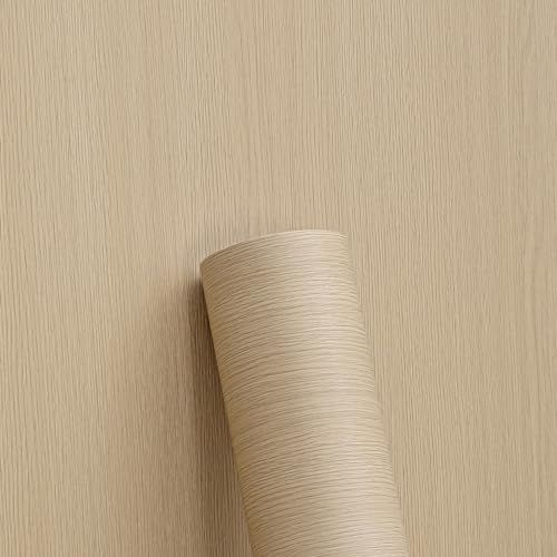 Haimin Wallpaper 24" x 393" Wood Contact Paper Peel and Stick Vinyl Roll - color: Yellow (01)