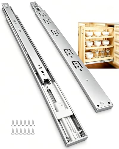 Gobrico Drawer Slides 20 inch 10 Pair，Soft Close Drawer Slides 3 Fold, Hardware Cabinet Drawer Slides Full Extension Drawer Glides, Heavy Duty Hydraulic Self Close Rails, Side Mount Ball Bearing - size: 20inch Drawer Slides