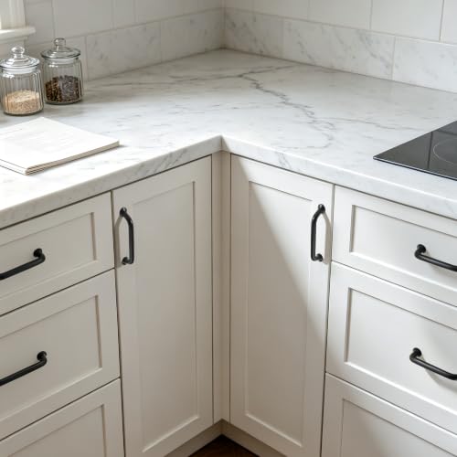 TUNNY 10 Pack Cabinet Handles-5"/128mm Matte Black Cabinet Pulls - color: Matte Black, size: 5"(128mm)Hole Center