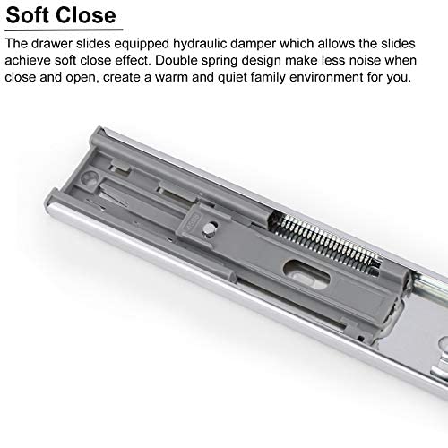 Knobonly 4 Pairs 12 Inch Drawer Slides, Soft Close Ball Bearing Full Extension Side Mount Bulk Pack Glides for Multi Drawer Upgrade, 100lb Load Capacity, Made of Cold Rolled Steel - size: 12 Inch, style: Soft Close - 4 Pairs