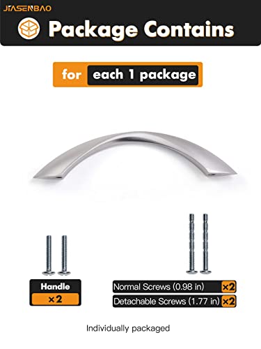 5 Pack Brushed Nickel Cabinet Pulls 3-3/4 Inch Arch Twisted Silver Handles Drawer Kitchen Cupboard Bathroom Dresser Cabinet Hardware Zinc Alloy - color: Brushed Nickel, size: 3.75 inch Hole Centers