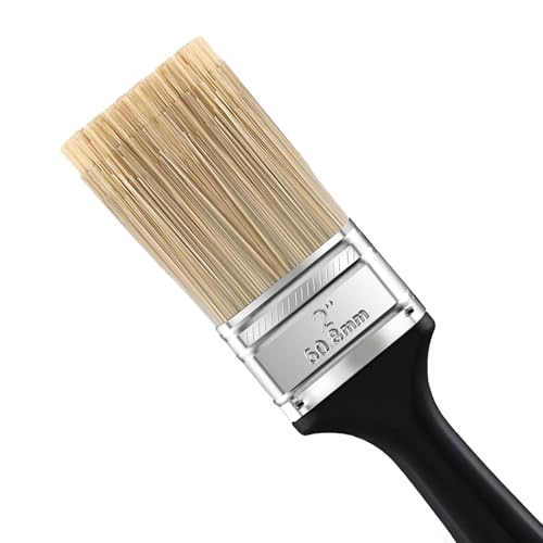10 Pieces 2 Inch Paint Brush,Stain Paint Brushes,Flat Paint Brush Tool with Treated Plastic Handle for DIY Paint,Furniture,Fences,Wood Cabinet,Deck and Wall Trim - size: 2 Inch