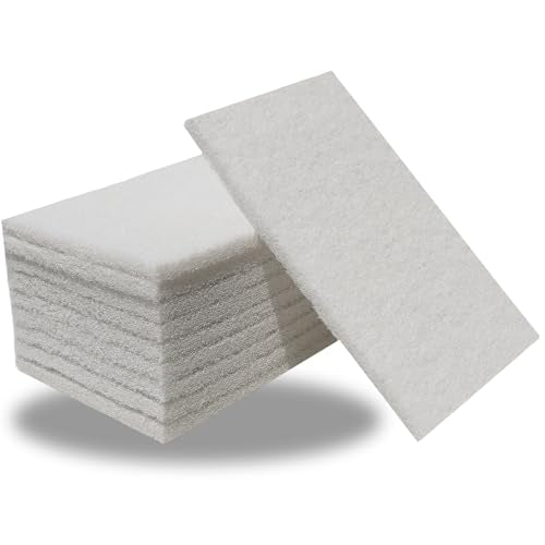 Tonmp 10 Pack 6" x 9" Superfine General Purpose Scuff Pads for Scuffing, Scouring, Sanding, Paint - Surface Preparation Automotive Car Auto Body Woodworking (White -2000 Grit) - color: White -2000 Grit