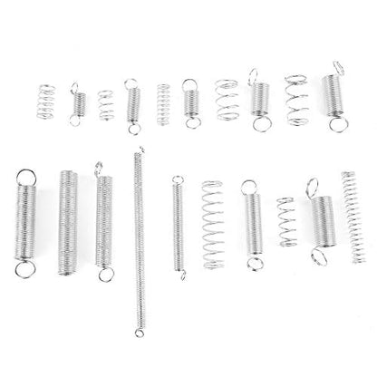 Oumefar 200pcs/set Springs Assortment Kit Good Elasticity Extension Spring Hook Zinc Plated Compression Springs Kit with Box for Toys Clamping Tools