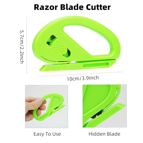 Umaki Vehicle Vinyl Wrap Tools Tinting Kit with 4in & 8.3in Plastic Felt Squeegee, Paper Cutter, 7in1 Green Mini Squeegee, Precise Knife and 2 Pairs Vinyl Wrap Gloves, Scratchless Application