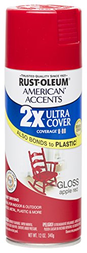 Rust Oleum 280716 American Accents Ultra Cover 2X Spray Paint, Gloss Apple Red, 12-Ounce - color: Gloss Apple Red