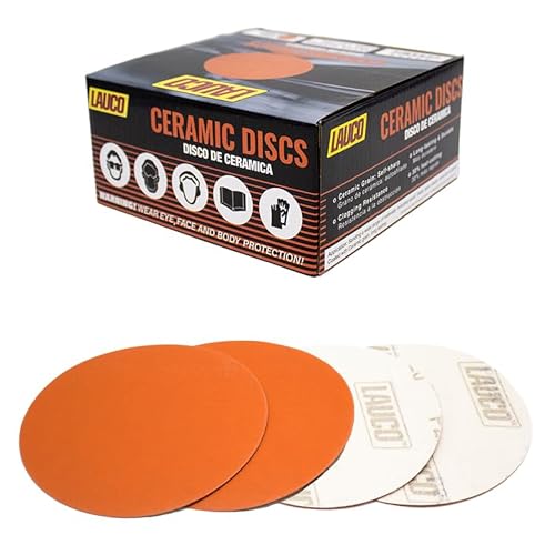 Premium 6" Hook and Loop Sanding Ceramic Discs (Box of 25) - Hook and Loop Backing Discs for DA Orbital Sanders - Automotive Sanding Wood Furniture Finishing (GRIT-40) 25957 - size: GRIT-40