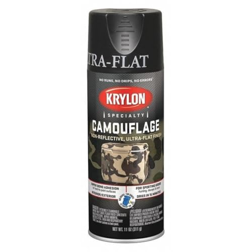 Krylon Camouflage Paint, Ultra Flat, Black, 11 oz. - color: Black, size: 11 Ounce (Pack of 1)