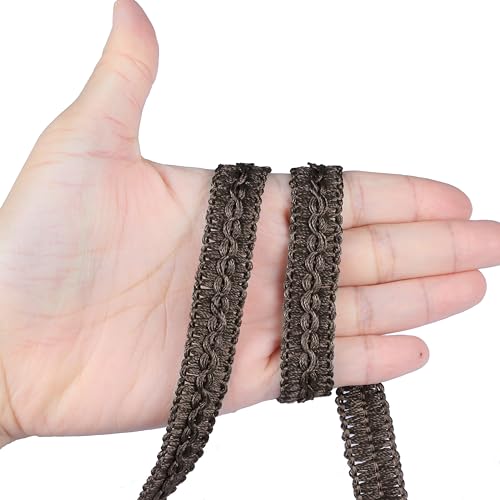 BEL AVENIR Gimp Braid Trim Cord 1.6 cm/0.63 inch Wide, 10 Yard Fabric Trim - color: Coffee