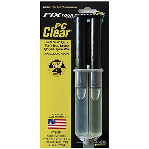 PC Products - 70147-2 PC-Clear Epoxy Adhesive Liquid, 1oz Double Syringe, Clear 70147 (Pack of 1, 2 Count Total) - size: 1 oz Double Syringe, 2-Pack