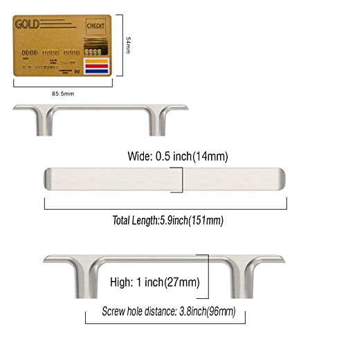 Amerdeco 10 Pack Brushed Satin Nickel Cabinet Pulls 3.75 Inch(96MM) Hole Centers Kitchen Cabinet Handles Hardware Kitchen Handles for Cabinets Cupboard Handles Drawer Pulls ZH0028 - color: Brushed Satin Nickel, size: 3.75"/96MM, style: 10 Pack