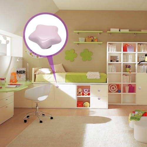 2pcs Ceramic Star Light Pink Drawer Knobs for Kids - color: Light Pink + Star Shape, size: 2 Pack