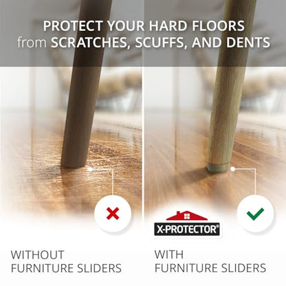 Chair Glides X-PROTECTOR - 16 PCS 1" Screw-On Furniture Glides - size: 1 inch (16 pieces) - Beige