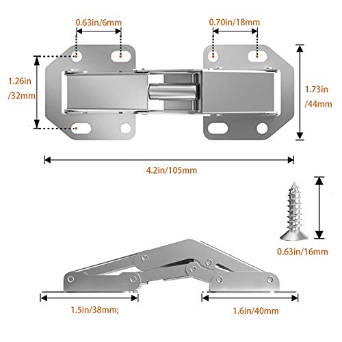 20-Pack Hidden Hinges for Cabinet Doors Frameless Cabinet Concealed Surface Mount Hinges - size: 20 Pack
