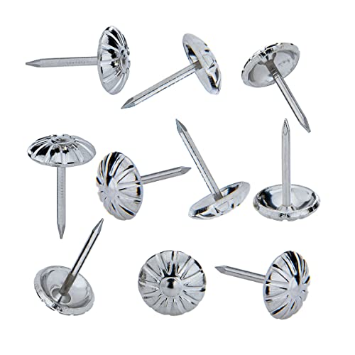 100pcs Upholstery Tacks, 7/16“ Furniture Tacks, Decorative Tacks - color: Silver