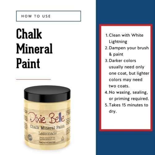 Dixie Belle Paint Company Chalk Mineral Paint - Lemonade (8oz) - color: Lemonade, size: 8 Fl Oz (Pack of 1)