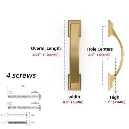10 Pack 2.5 Inch Cabinet Pulls Champagne Bronze Kitchen Cabinet Handles Zinc Alloy Drawer Pulls Solid Cabinet Hardware - color: Champagne Bronze, size: 2-1/2" Hole Center(64mm)