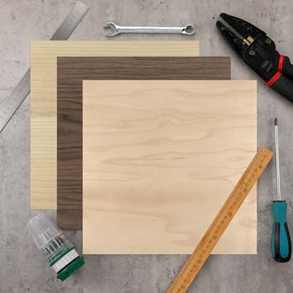 Boao 12 Pcs Wood Veneer Sheets 12" x 12", Cherry, Maple, Walnut