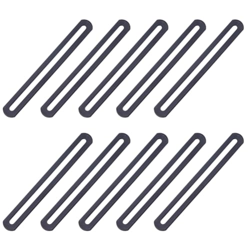 SUPERFINDINGS 10Pcs Flat Mending Plate Steel Repair Bracket 6.14 Inch Length Adjustable Bracket Furniture Connecting Plate for Chair Leg Repair Wood Furniture Bracket,Black - color: Black