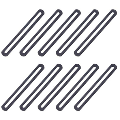 SUPERFINDINGS 10Pcs Flat Mending Plate Steel Repair Bracket 6.14 Inch Length Adjustable Bracket Furniture Connecting Plate for Chair Leg Repair Wood Furniture Bracket,Black - color: Black