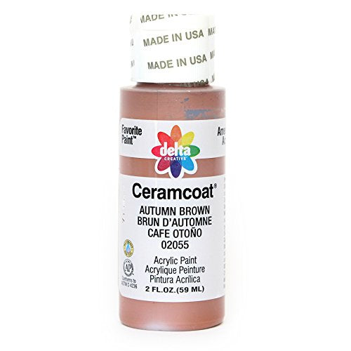 Delta Creative Ceramcoat Acrylic Paint in Assorted Colors (2 oz), 2055, Autumn Brown - color: Autumn Brown, size: 2 Fl Oz (Pack of 1)