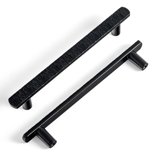 Goo-Ki 5 Inch (128 mm) Hole Centers Luxurious & Sturdy Zinc Alloy Cabinet Handls,Matt Black Cabinet Pulls for Kitchen,Drawer,Cupboard & Wardrobe,6 Pack - color: Matte Black, size: 5.0 inch (128 mm) Hole Centers, style: Pulls With No Backplate