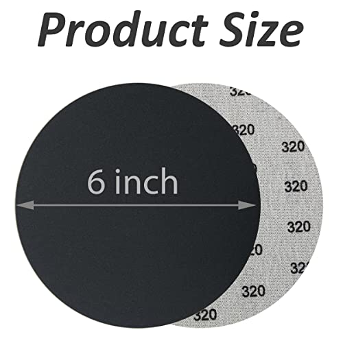 6 Inch 320 Grit Wet Dry Sandpaper，20 PCS Hook and Loop Sanding Discs - style: Grit 320