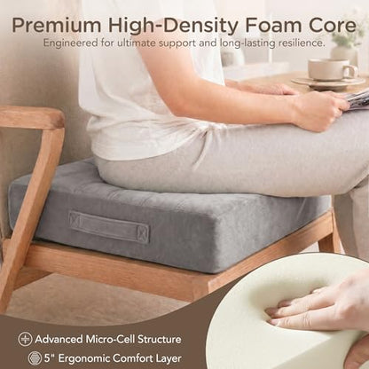 Codi Couch Cushion Replacements, 5 Inch High-Density Foam, 24 Inch Grey - color: Grey, size: 24 Inch (Pack of 1)
