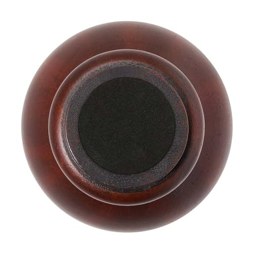 OUTWATER 6 in. H x 4 in. Dia Stained Cherry Solid Hardwood Bun Foot Leg for Furniture 4 Pack with 4 Free Insert Nuts and Drill Bit - color: Cherry