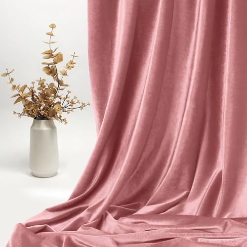 KKJIAF 5 Yard Dusty Rose Stretch Velvet Fabric 60" Wide for DIY Crafts - color: Dusty Rose, size: 5 Yard