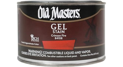 Old Masters 84108 Gel Stain Pint, Crimson Fire