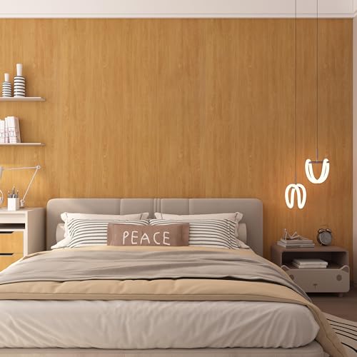 Brown Wood Textured Peel and Stick Wallpaper Wood Grain Contact Paper - color: Brown, size: 31.5" x 157.5"