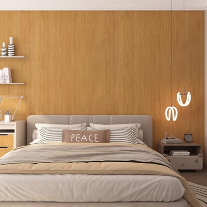 Brown Wood Textured Peel and Stick Wallpaper Wood Grain Contact Paper - color: Brown, size: 31.5" x 157.5"