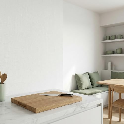 WADILE Grasscloth Peel and Stick Wallpaper 15.7in x 78.7in, Textured Contact Paper for Cabinets, Faux Linen Wall Paper Pull and Stick, Fabric Vinyl Wallpaper Self Adhesive White - color: White, size: 15.7" x 78.7"