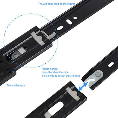 10 Inch Full Extension Soft Close Ball Bearing Drawer Slides 2 Pair