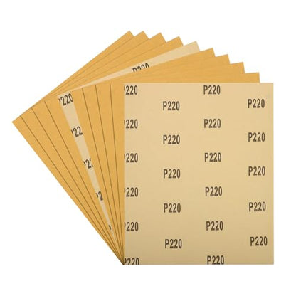 10Pcs Sand Paper 9x11Inch 220Grit Aluminum Oxide Sandpaper Sheets - size: 9 x 11 Inch x 220 Grits