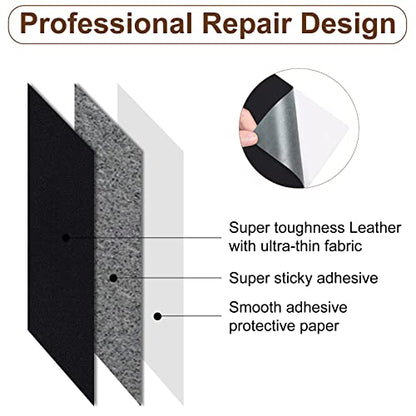 Numola Leather Repair Patch, 8×11 Inch Self-Adhesive White - color: White, size: 8×11inch