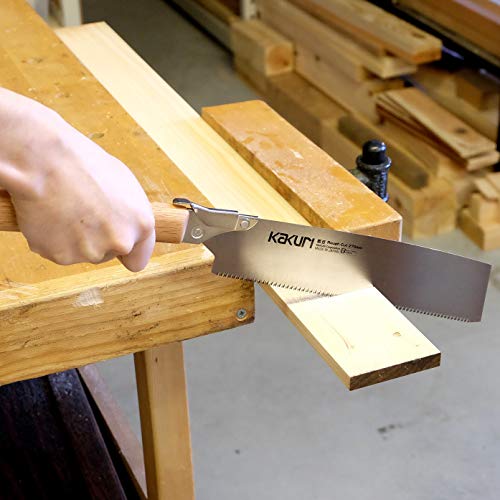 KAKURI Japanese Pull Saw Rough Cut 10.5" for Woodworking - Professional Handsaw for Fast Wood Cutting - Red Oak Handle with Oil Finish - Tool-Free Blade Replacement - Made in Japan - color: Japanese Saw (Rough Cut 10-1/2")