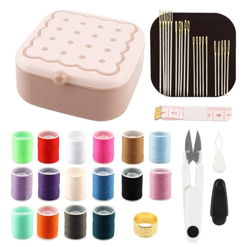 Sewing Kit for Adults and Beginners, 41PCS Needle & Thread Supplies - color: Pink