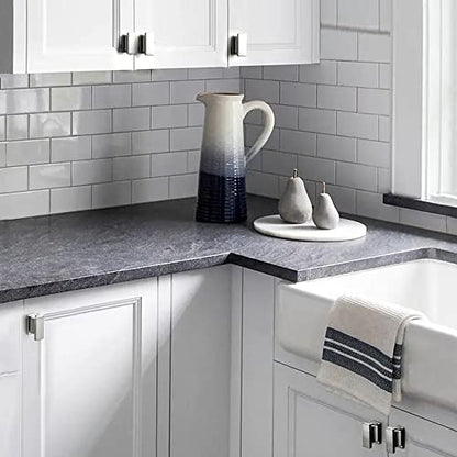 VEHCIL 20 Pack Square Cabinet Knobs Brushed Nickel, Single Hole Silver Kitchen Cabinet Handles Hardware for Cupboard Closet Bathroom Dresser Drawer Knobs, Solid Zinc Alloy - color: Brushed Satin Nickel, size: 1.5 Inch Knob